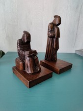 Serre livre moines en bois Signé Y.Soyer?