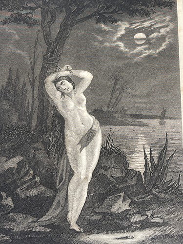 Gravure signée femme fantôme