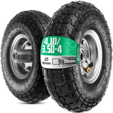 Roue gonflable 4.10/3.50-4 x2 Alésage 16mm - Pour diable, chariot et brouette...
