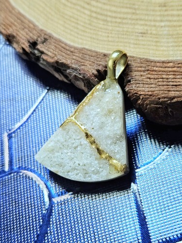 Collier initial kintsugi agate - kintsugi,