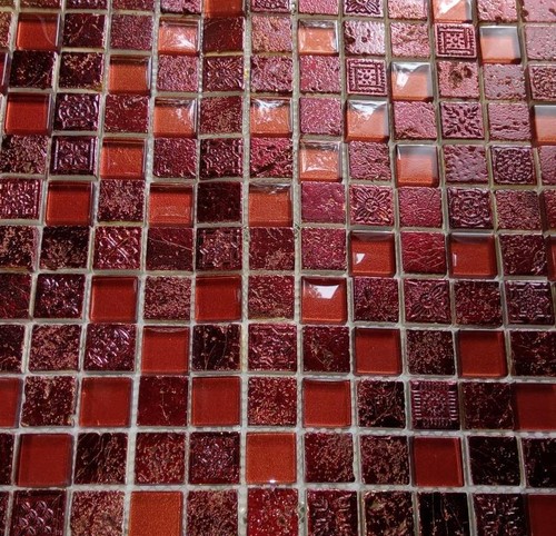 Rouge mosaïque bain cuisine - mosaïque,