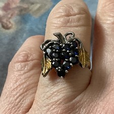 Véritable SAPHIR, OR , ARGENT ANCIENNE BAGUE CRÉATEUR