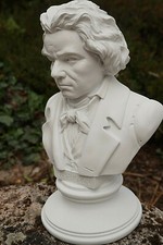 RE0402  STATUETTE REPRODUCTION  BUSTE  BEETHOVEN  HAUS  24 CM  MUSICIEN  BONN CD