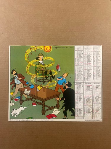 Tintin calendrier ptt 1978 - calendrier,