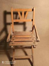 Petit Chaise De Enfant Pliable Bois Antique