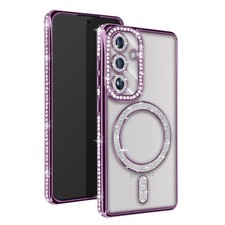 Avizar Coque Diamant pour Galaxy S24  Contour Strass Violet