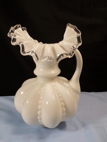 Fenton milk glass silver - milk, crest