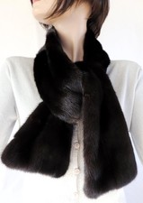 Fourrure Écharpe Vison Étole Manteau Filets Mode de Qualité Design Hiver Foncé