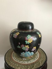 CLOISONNE POTICHE POT COUVERT