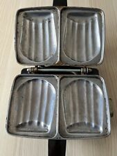 Vintage Moule à Gaufre Gaufrier Croque Monsieur PEUGEOT Année 1970 Aluminium