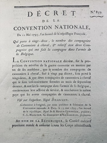 Armée belgique 1793 canons - de,