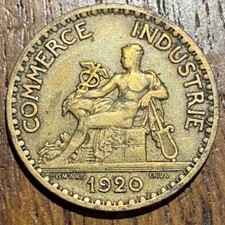 PIECE 1 FRANCS 1920 CHAMBRE DE COMMERCE BRONZE ALUMINIUM (1183) RECHERCHÉE