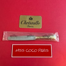 COUTEAU ENTREMETS CHRISTOFLE MARLY DORE 19,5 CM MÉTAL ARGENTÉ TTB RARE 