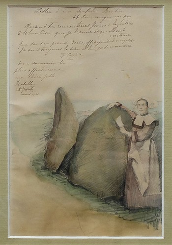 Dessin encadré bretonne aux - dessin,