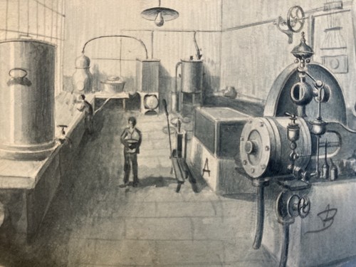 Dessin miniature 1900 encre - miniature,