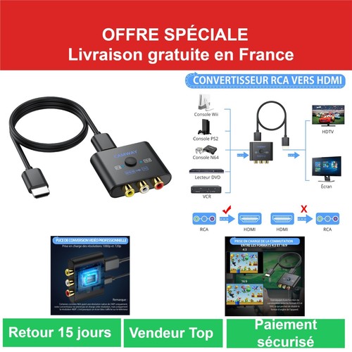 Camway adaptateur rca vers - adaptateur,