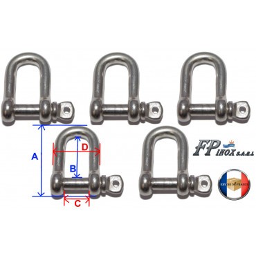 Manille droite 4mm - , lot