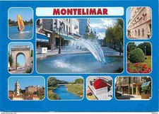 26 - Montélimar - Multivues - Borne Kilométrique Nationale 7 - Jets d'eau - Comm