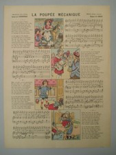 LA POUPÉE MÉCANIQUE Gravure ancienne Imagerie Epinal Pellerin Chanson n°3170