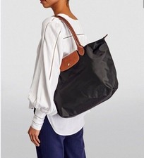 Grand sac fourre-tout Longchamp Le Pliage en toile noire pour femme