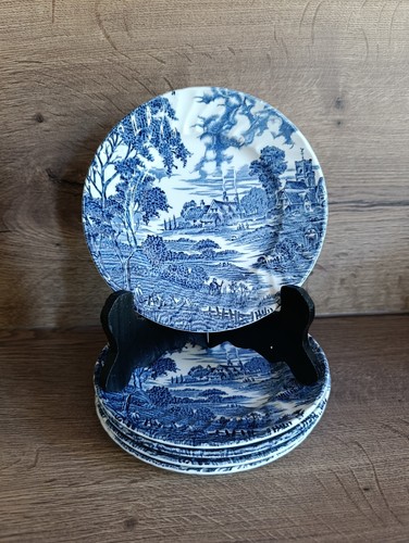 Assiettes dessert bleues - assiettes, à