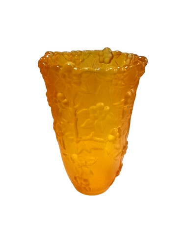 Vase verre moulé décor - en,