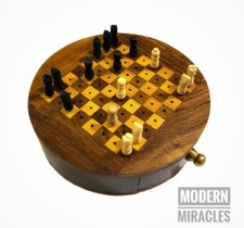 Jeu d'échecs rond en bois