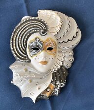 Masque vénitien biscuit à suspendre, peint main, made in Italy, parfait état