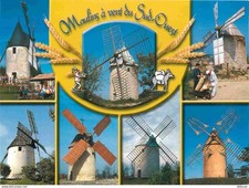Carte postale moulin - carte, à