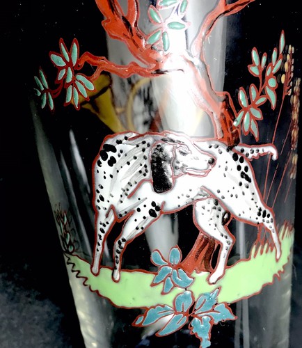 Rare verre emaillé - verre, décor