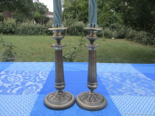 Paire chandelier bronze ancien - paire,