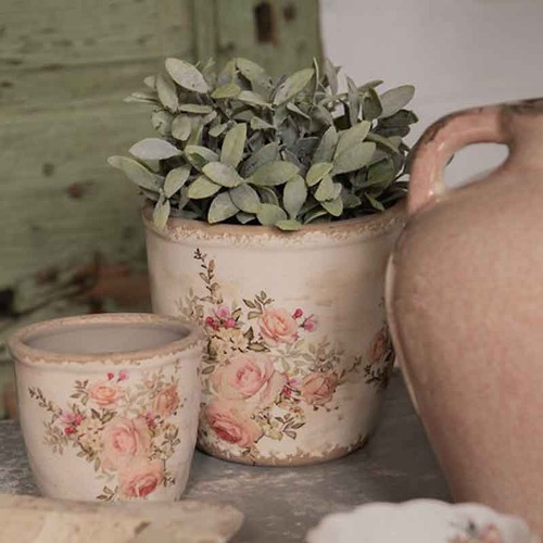 Pot fleur rose céramique - rose,