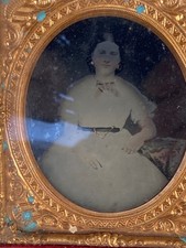 Ambrotype  photo ancienne Jeune femme  type Daguerréotype milieu du XX ème