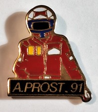 A19 / Pin's Pins Pin  épinglette Alain Prost 91 pilote F1 signé SP