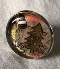 Bague Artisanale /Réglable / multicolore-  Décor Noël - Sapin -cadeaux