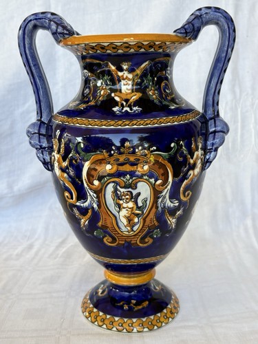 Beau vase faience de gien - ,
