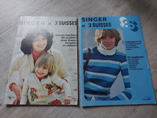 VINTAGE 2 CATALOGUES TRICOT/MACHINE SINGER + 3 SUISSES COLLECTION 77/78 + CADEAU