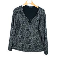 Kiabi woman femme taille L/XL noir gris 92% viscose haut top blouse dames ladies