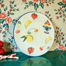 Plat en céramique ARM Italie – décor fruits peint à la main