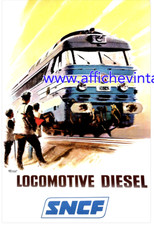affiche poster sncf locomotive