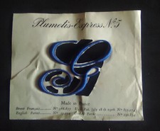 lettres brodées BLEU  " G " PLUMETIS-EXPRESS N°5 mercerie monogramme initiale