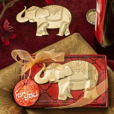 Good Fortune Golden Elephant Bottle Openers Asian Themed Wedding Favors