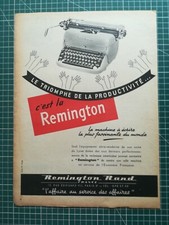 451 Publicité ancienne circa 1950 Machine à écrire Remington dos savon Cadum