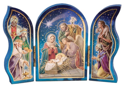 Crèche noël triptyque en - noël,