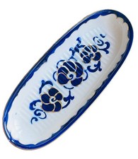 Porte-savon en Faïence Hamage Moulin Des Loups modèle CAMÉLIA bleu marine & Or