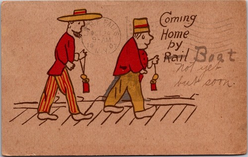 Coming home rail - two, men