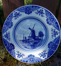 DELFT BLEU PORCELAINE - GRANDE ASSIETTE HEINEKEN - PEINT A LA MAIN - HOLLANDE