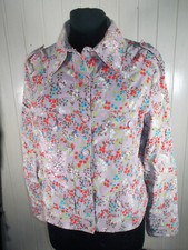 VINTAGE veste velours beige fleurie OILILY 42 boutonnée multi poches