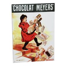 Plaque émaillée publicitaire édition vintage / Chocolat Meyers / 20 cm x 28 cm