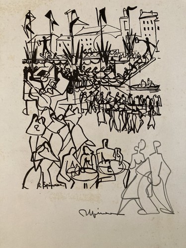 Gravure dessin signée - gravure, +